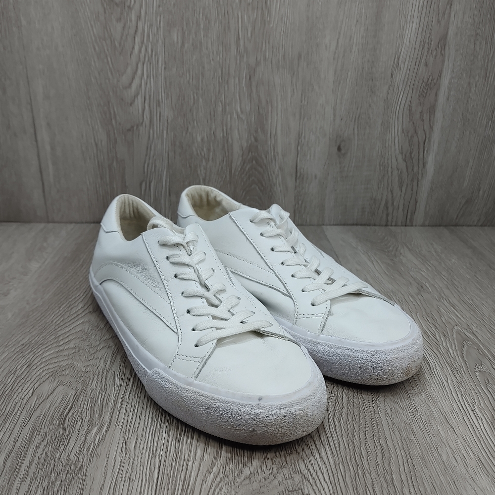 Madewell Sidewalk Low Top Sneaker White Off White Parchment Leather L3243 Size 8